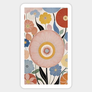 Hilma's Floral Whimsy: Abstract Blooms Inspired by Klint Magnet